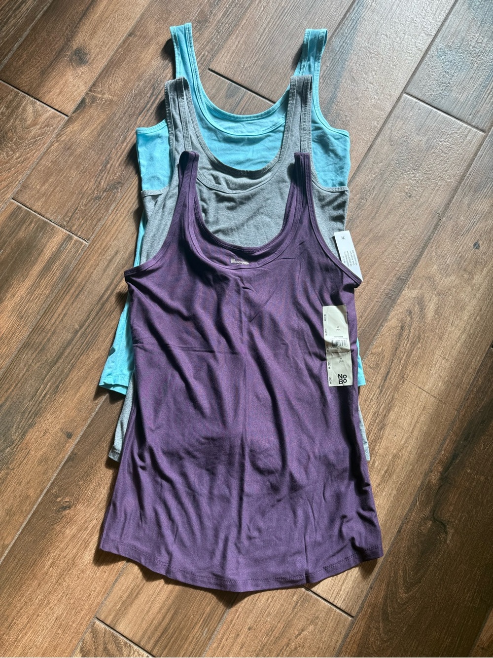 NOBO Women's Tank Tops in Purple, Gray, Teal - Pack of 3